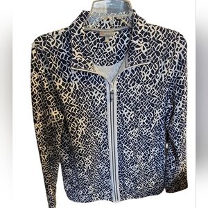 Women's Talbots  Blue and White Patterned Jacket